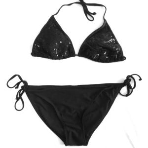 Black sparkly bikini 👙
